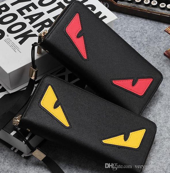 

wholesale- 2019 new brand men's wallet zipper long phone clutch bag fashion guarantee eyes purse clutch wallet ing, Red;black