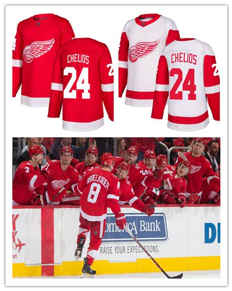

men's chris chelios jersey detroit red wings 24 fanatics red home premier white away breakaway hockey jersey women's youth ccm sti, Black;red