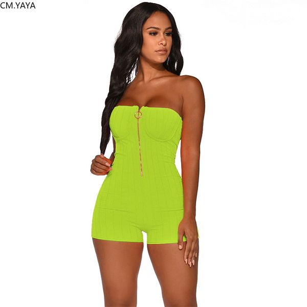 

2019 women new strapless knitted zipper up high waist short jumpsuit bodycon overall skinny romper playsuit 3color glh3259, Black;white