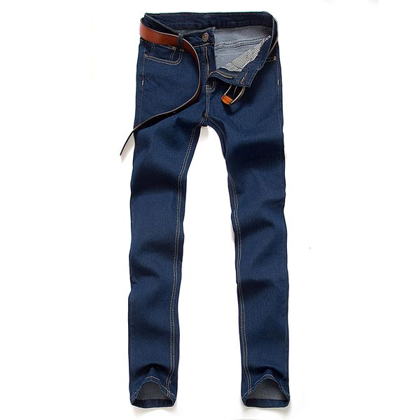 

2019 men's jeans man pure color repair the body pencil pants large size men's wear leisure new pattern fashion cowboy trousers, Blue