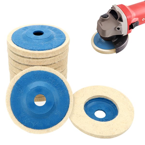 

leepee 10pcs/set buffing angle grinder wheel felt wool wheel polishing disc pad set 9.5cm wool polishing pads