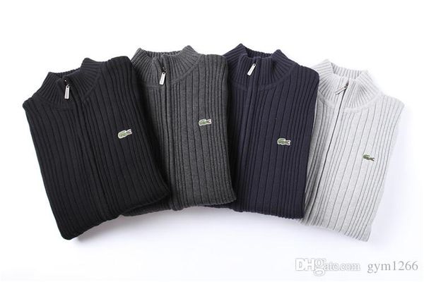 

New cardigan brand men 039 knitwear crocodile logo zipper weater warm hoodie weat hirt autumn winter ca ual hoodie