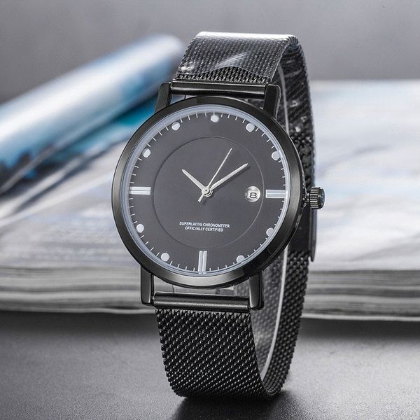 

new automatic date luxury fashion men and women of the steel belt movement quartz clock men watch, Slivery;brown