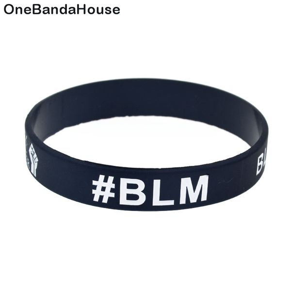 

1pc fist blm black lives matter silicone rubber bracelet slogan decoration logo jewelry size 2 colors