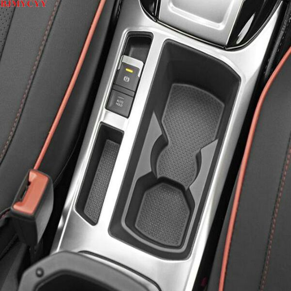 

bjmycyy car interior trim refitted with stainless steel decorative water cup frame for t-roc t roc 2018 accessories