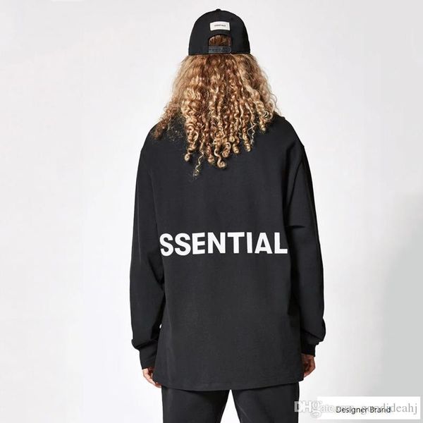 

fog fear of god essentials logo tee t shirt sweatshirt luxury casual simple street pullover long sleeve outwear hoodies hfymwy024, Black