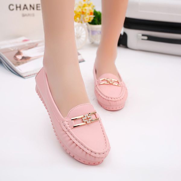 

2019 summer blue black loafers women shoes driving slip on casual soft leather ballet flats platform moccasin white nurse shoes