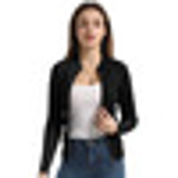 

knitting sweater women spring autumn classic long sleeve stand collar zip-up knitwear cardigan coat jacket solid color slim, White;black