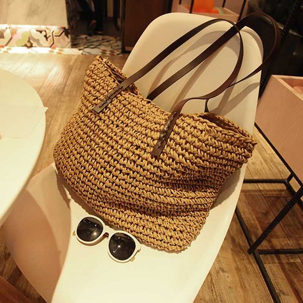 

women handbag summer beach bag 2020 new shoulder bag bohemia rattan woven handmade knitted straw large capacity totes bolsas sac