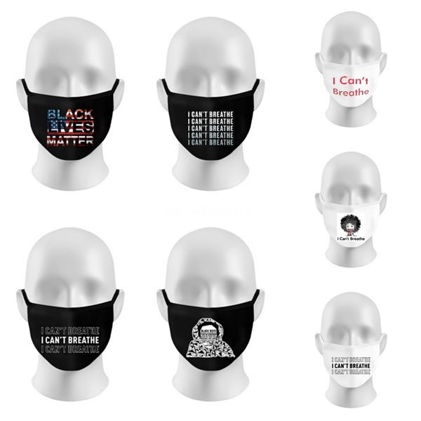 

washable reusable fashion print masks american parade i can't breathe face mask out door sport riding designer letter mask t9i00396 #40