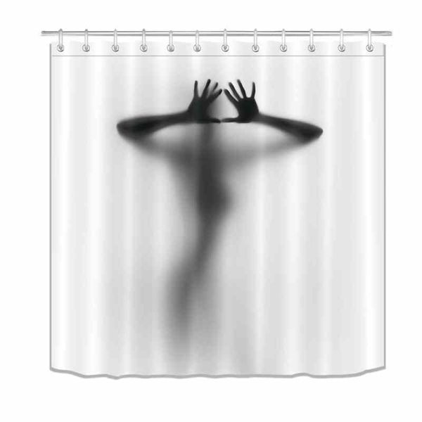 

Черно-белое раздевание занавеса для душа Set Sexy Woman Ткань Декор ванной комнаты