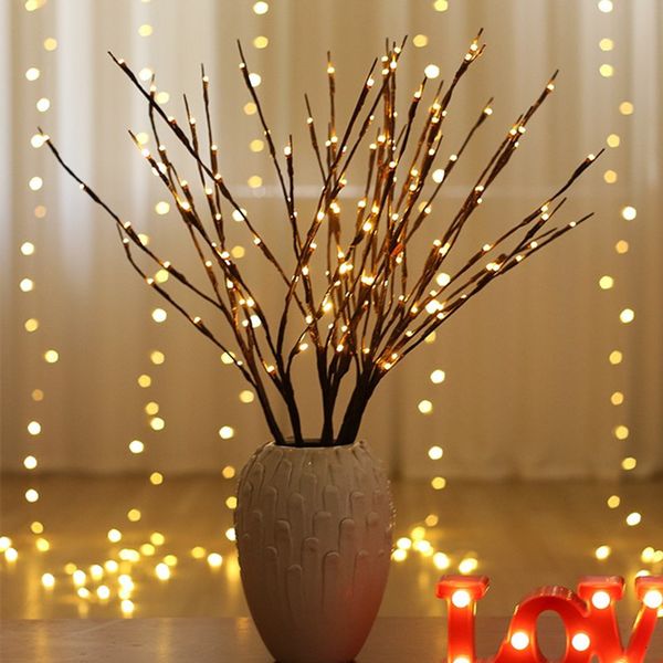 Led Willow Branch Lamp Battery Powered Decorative Lights Tall Vase