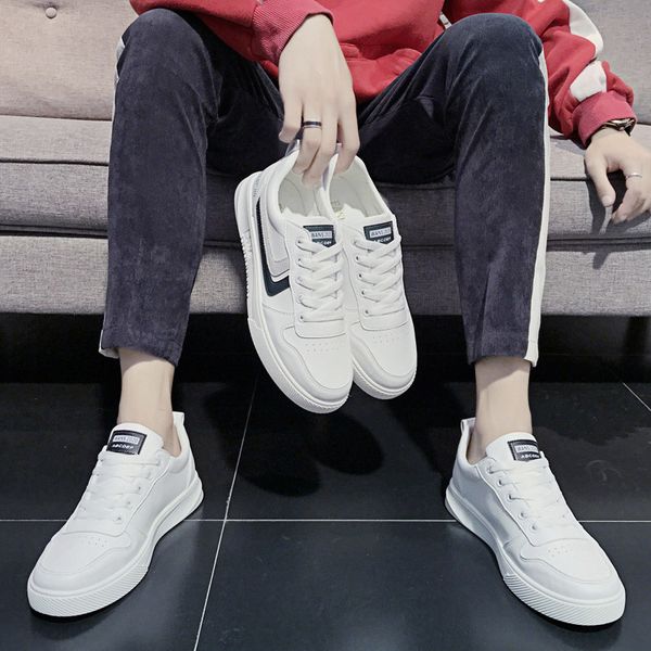 

the new summer 2020 men's casual shoes white shoes breathable tide korean ice silk canvas shoes tide wild, Black