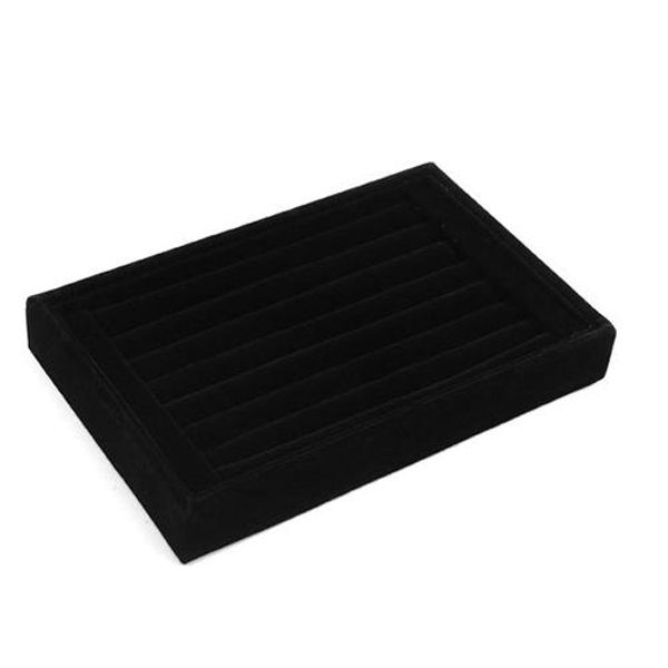 

soft ring earrings necklace velvet jewellery display storage case holder, Black;white