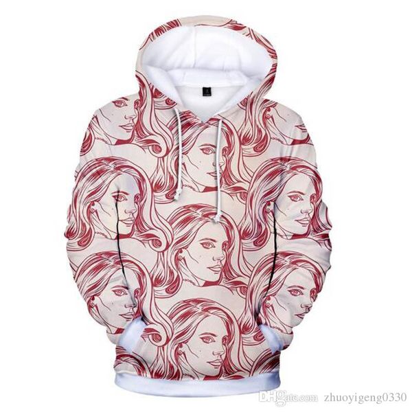 

2019 new arrivals 3d print lana del rey hoodies sweatshirts men/women casual cotton soft lovely long sleeve hoodies clothes, Black
