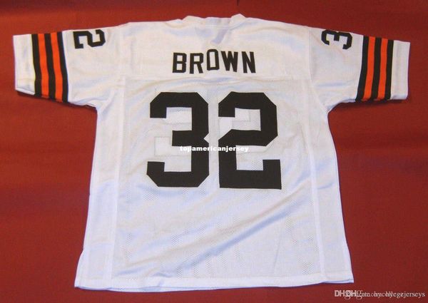 

nbspnfl retro #32 jim custom mitchell & ness jersey white mens stitching s-5xl,6xl football jerseys running, Black;blue