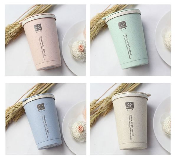 

10oz wheat traw bento coffee mug double wall in aluted fla k keep cold thermo port water bottle car cup with lid for travel