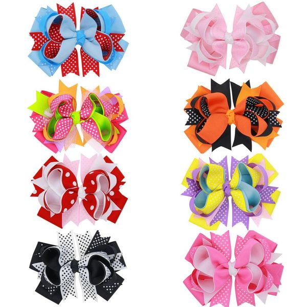 

baby girls boutique hair bows clips hair pins solid grosgrain ribbon bow hairpins children kids bow hair accessories ins, Slivery;white