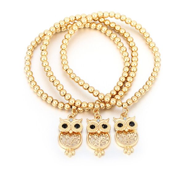 

Gold Silver Color Owl Strand Love Bracelet Femme Ethnic Handmade Beads Bracelets Bangles Turkish Women Jewelry Gifts