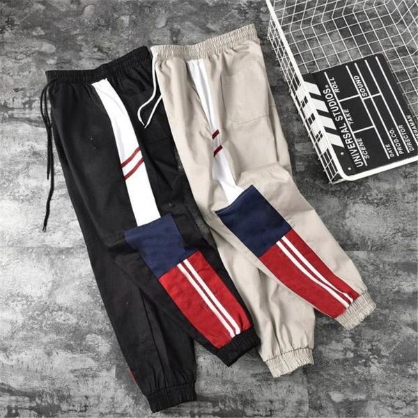 

men plus size pants 2 color s-2xl asian size brand trouser with logo printed fashion, Black