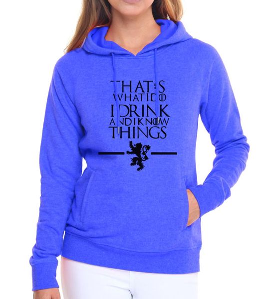 

that's what i do i drink and know things tracksuit women 2019 harajuku hoodies funny hip-hop streetwear hoody brand sweatshirt, Black