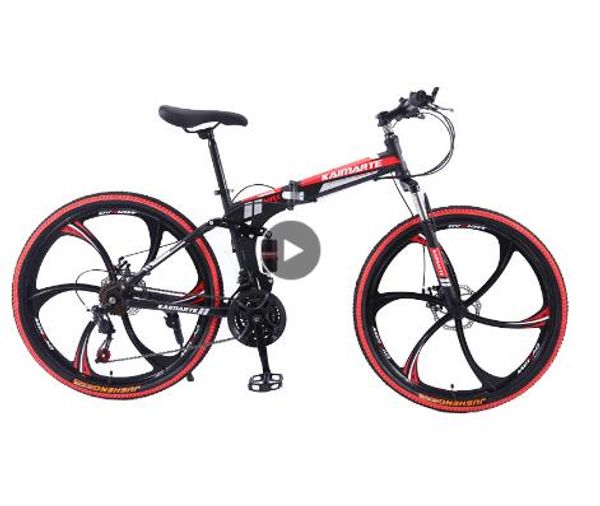 

21 speed mountain bike 24 26 inch carbon steel folding bike double disc brake bicycle 3/6 and 10 knife wheel student bike