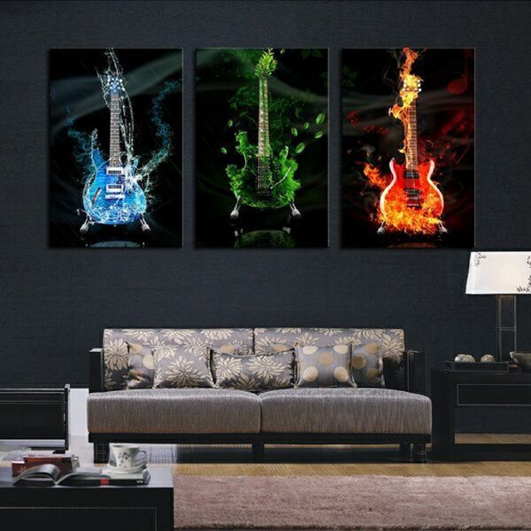 

modern guitar canvas prints painting art wall picture for bedroom wall s/m/l
