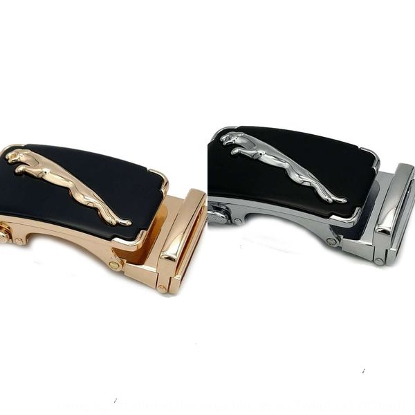 

men's automatic two-piece set leopard automatic belt buckle business belt buckle, Slivery;black