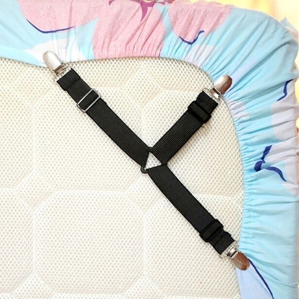 

4pcs holder strap cloth strap slip-on sheets securing elastic band mattress clip black /white high elastic quality