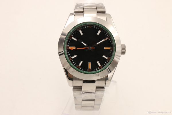 

2019 mens watch 40mm 116400 black dial stainless steel automatic men's watches ing, Slivery;brown