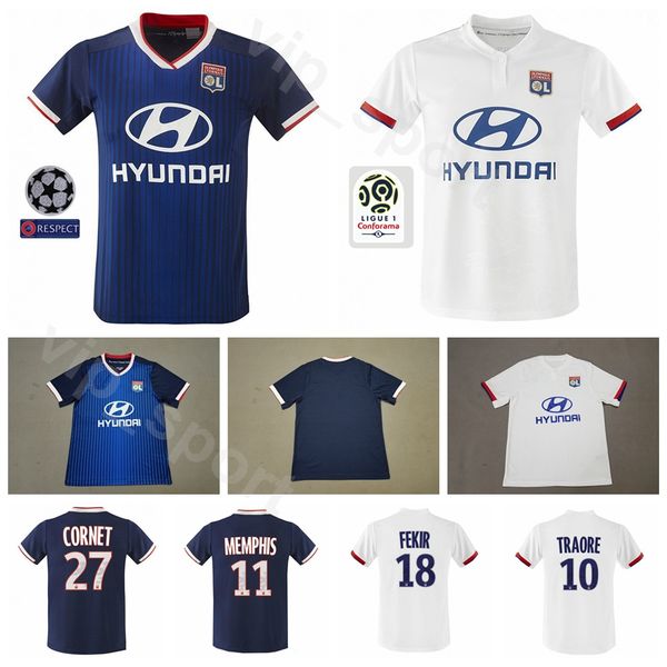 

2019 2020 Olympique Lyonnais Lyon Soccer 11 MEMPHIS Jersey 7 TERRIER 10 TRAORE 6 MARCELO 5 DENAYER 22 MENDY Football Shirt Kits Uniform