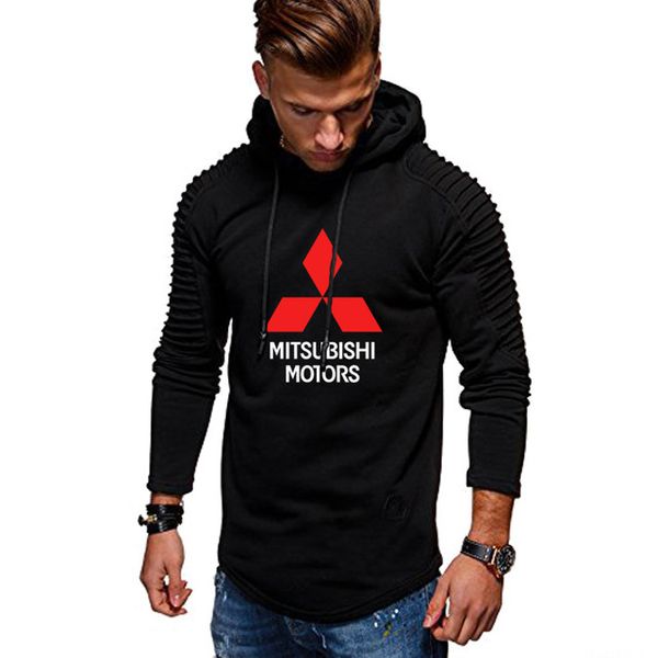 

hoodies men for mitsubishi motors car long sleeve solid color hooded spring autumn cotton print sportwear slim fit pull h