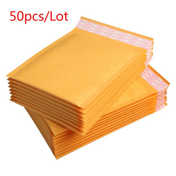 

50 pcs/lot kraft paper mailers bubble envelopes bags mailers padded shipping envelope with bubble mailing bag