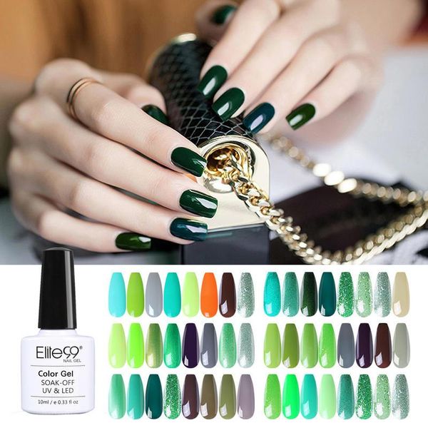 

elite99 8 pieces/lot nail art gel polish set green color soak off glitter gel lacquer lucky nails paint gel polish 10ml gellak, Red;pink