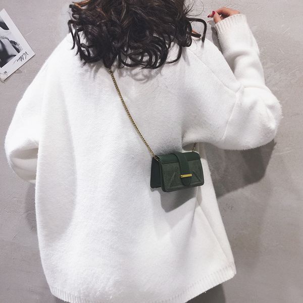 

mini bag new women's bag 2019 fashion simple small square frosted chain shoulder messenger tide