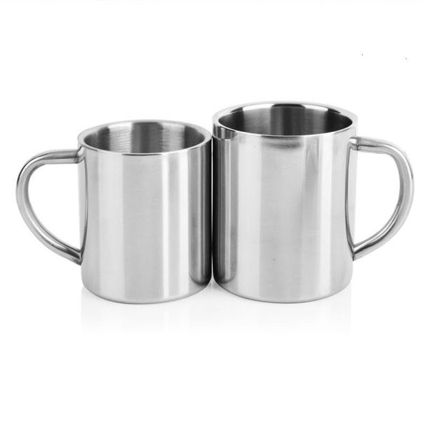 

double wall stainless steel tumblers 220 300 400ml portable termo cup travel tumbler coffee jug milk tea cups double office water mugs