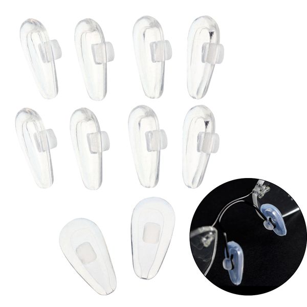 

10 pairs silicone eyeglass nose pads oval glasses bazoo holds nose pad, Silver