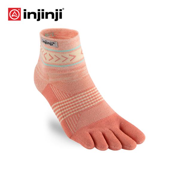 

injinji women's trail midweight mini-crew socks running quick-drying breathable sports coolmax pilates five fingers heated socks, Black