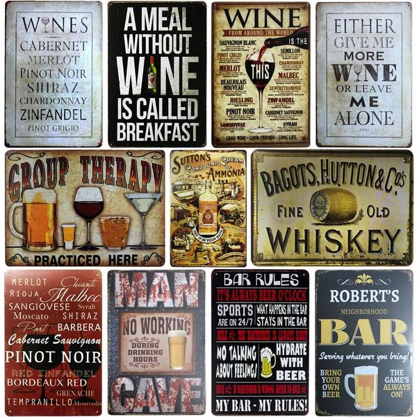 

sq-dglz]wine/whiskey metal sign bar wall decor vintage metal crafts home decor painting plaques art poster