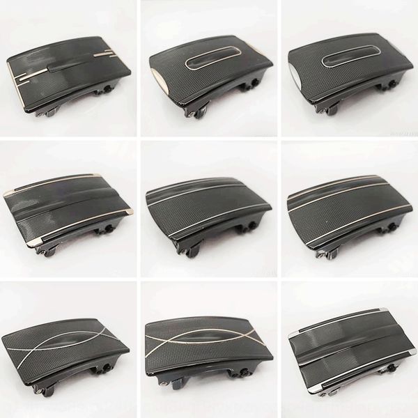 

2019 men's business alloy inner wear buckle versatile alloy underpants belt belt automatic buckle, Slivery;black