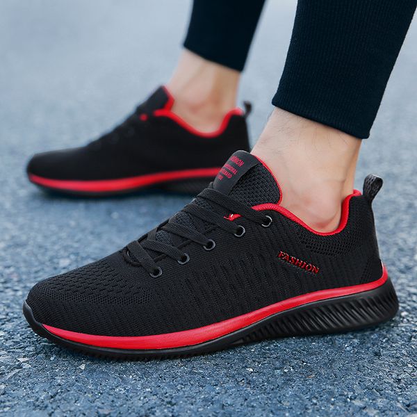 

fashion mesh men casual shoes lac-up men shoes lightweight comfortable breathable walking sneakers tenis feminino zapatos 38-45, Black