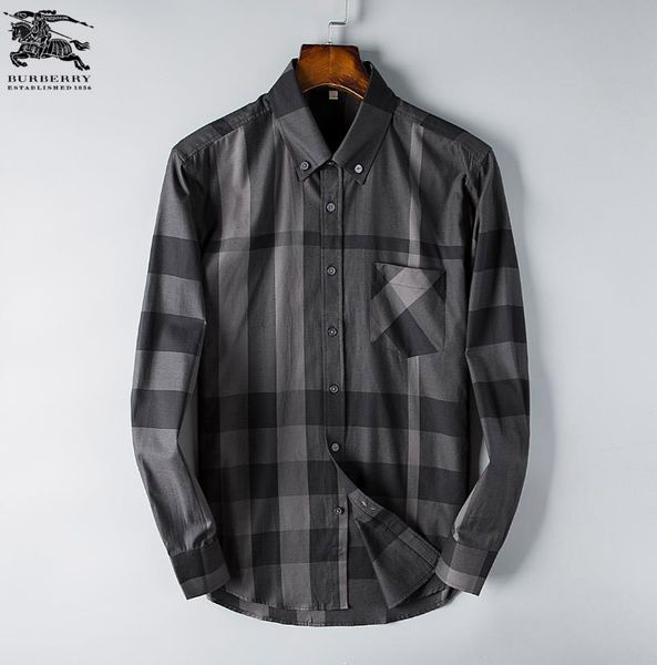 

burberri mens luxury fashion shirt new selling shirt comfortable outdoor casual shirt wild breathable custom classic shirts, White;black