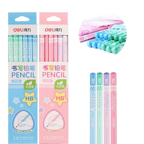 

12pcs/box deli pencil cute wood pencil for school hb_s900