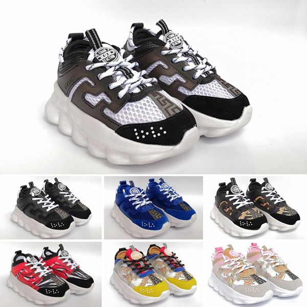 

2020 kids chain reaction sneaker sneakers designer shoes fashion district shoe eur 26-35, Black