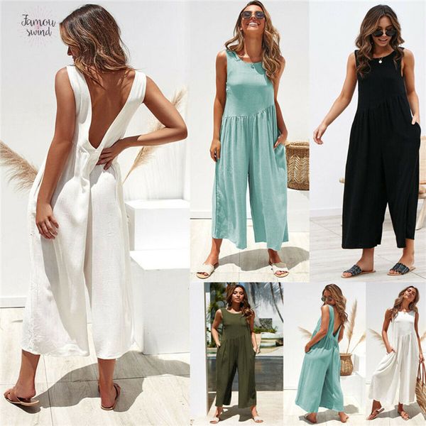 

2019 лето горячие женщины комбинезон моды рукавов комбинезона romper повседневный досуг backless цвет 4 одежда clothings s xl, Black;white