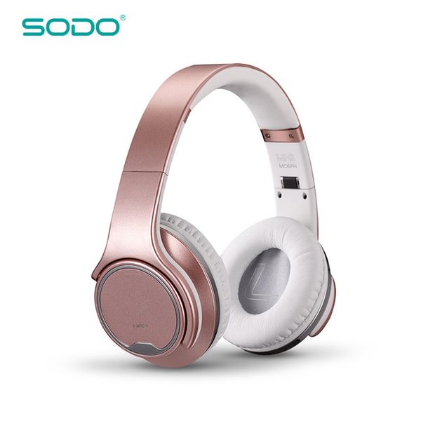 Altoparlante per cuffie Bluetooth originale SODO MH1 2 in 1 Cuffie wireless twist-out con microfono NFC per Huawei Samsung Iphone