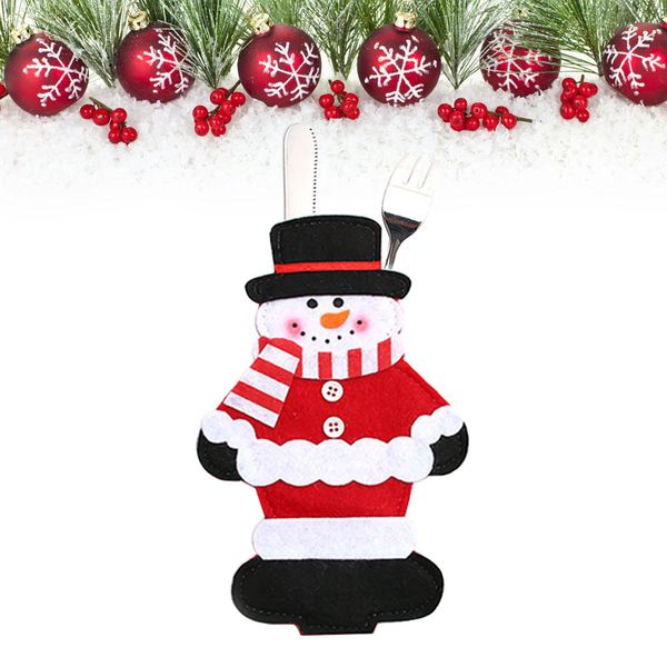 

christmas knife fork bag cover holder santa claus snowman decoration decor
