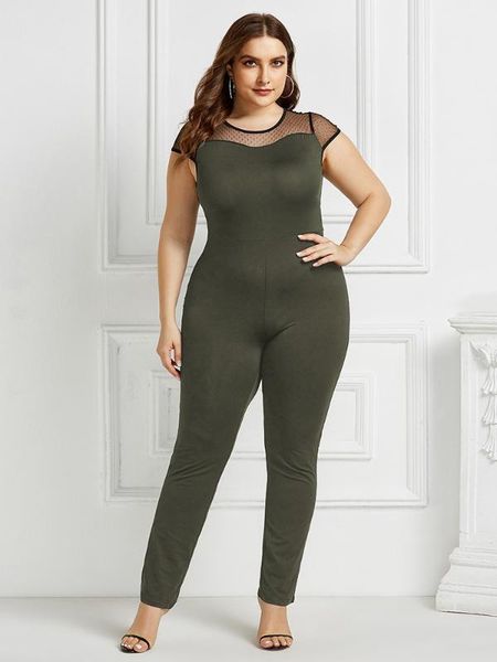 

casual solid bodycon short sleeve jumpsuits skinny summer rompers 2020 womens patchwork bodysuits fashion plus size, Black;white