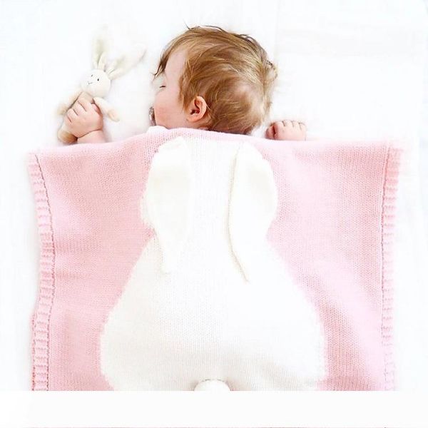 

новые поступления детские одеяло плед rabbit ears хлопка малышей thread трикотажное одеяло throw постельные принадлежности диван воздуха ман