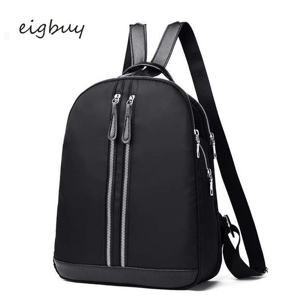 

female lapbackpack student solid pu zipper black preppy style school bags for teenagers mochila notebook schoolbag